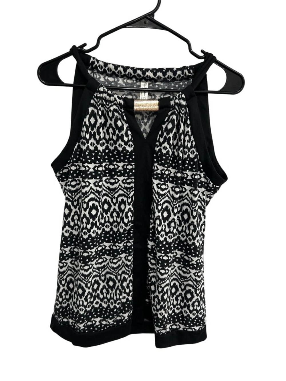 PerSeption Concept Black White Sleeveless Tank Top Size XL Preppy Minimalist